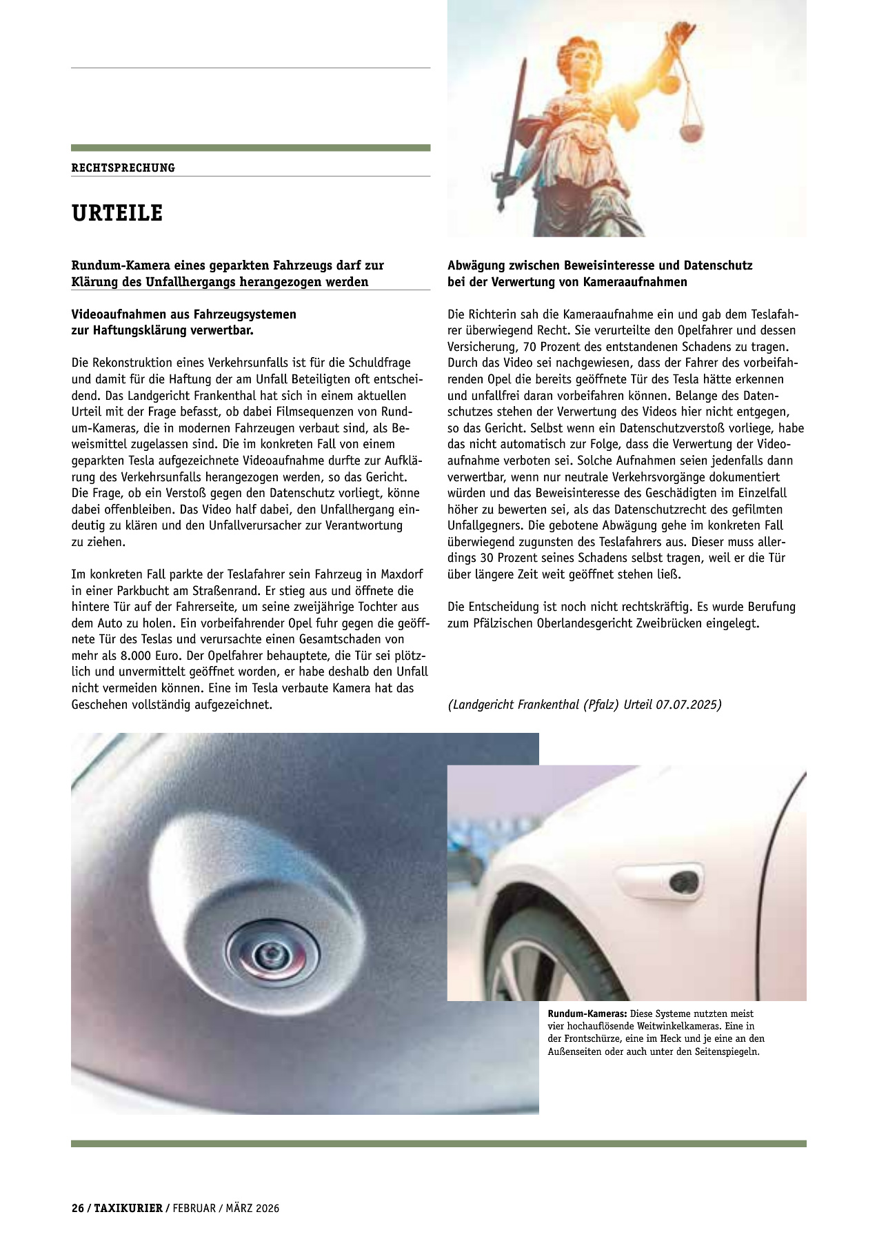 Originalseite 26 der Ausgabe Taxikurier Februar und März 2026