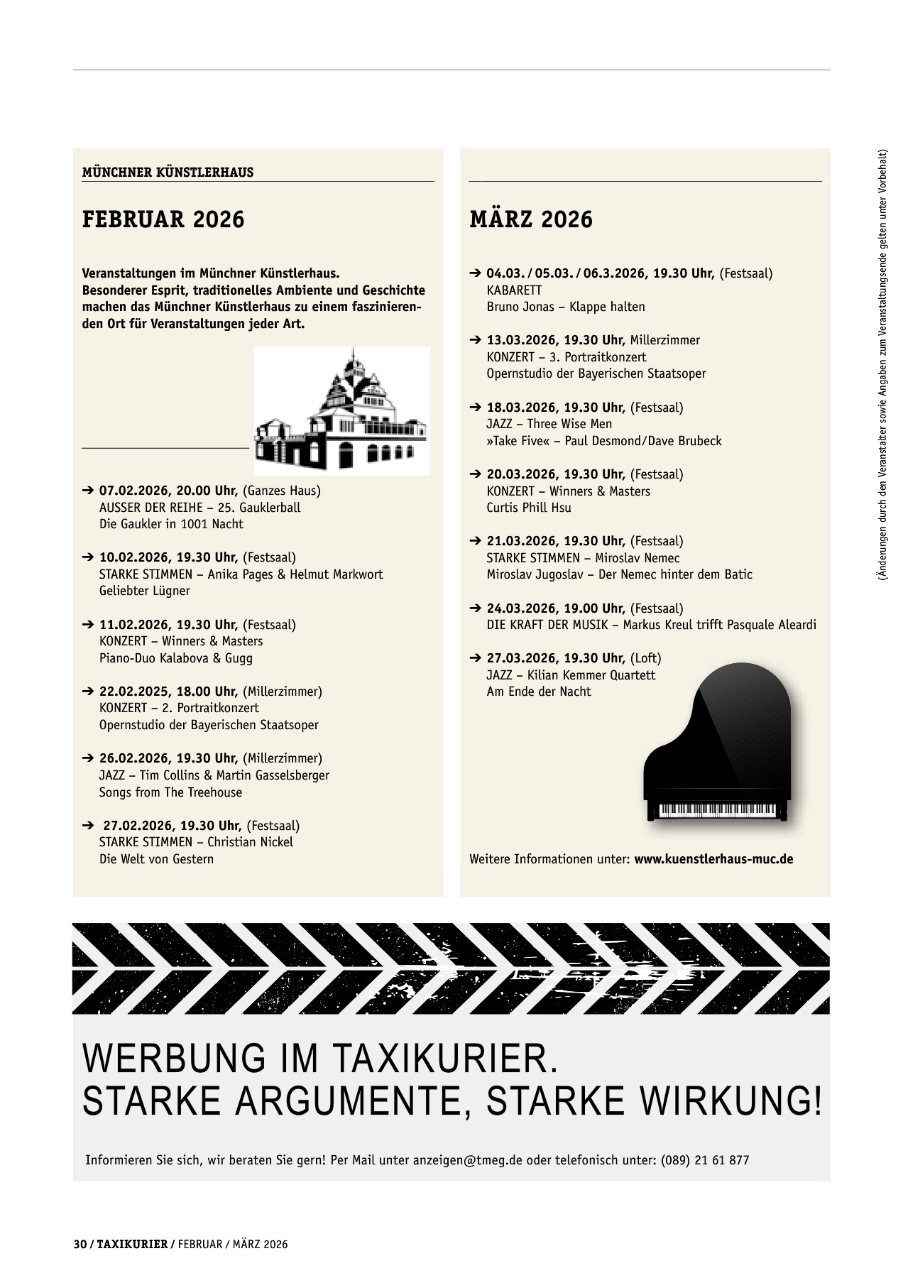 Originalseite 30 der Ausgabe Taxikurier Februar und März 2026