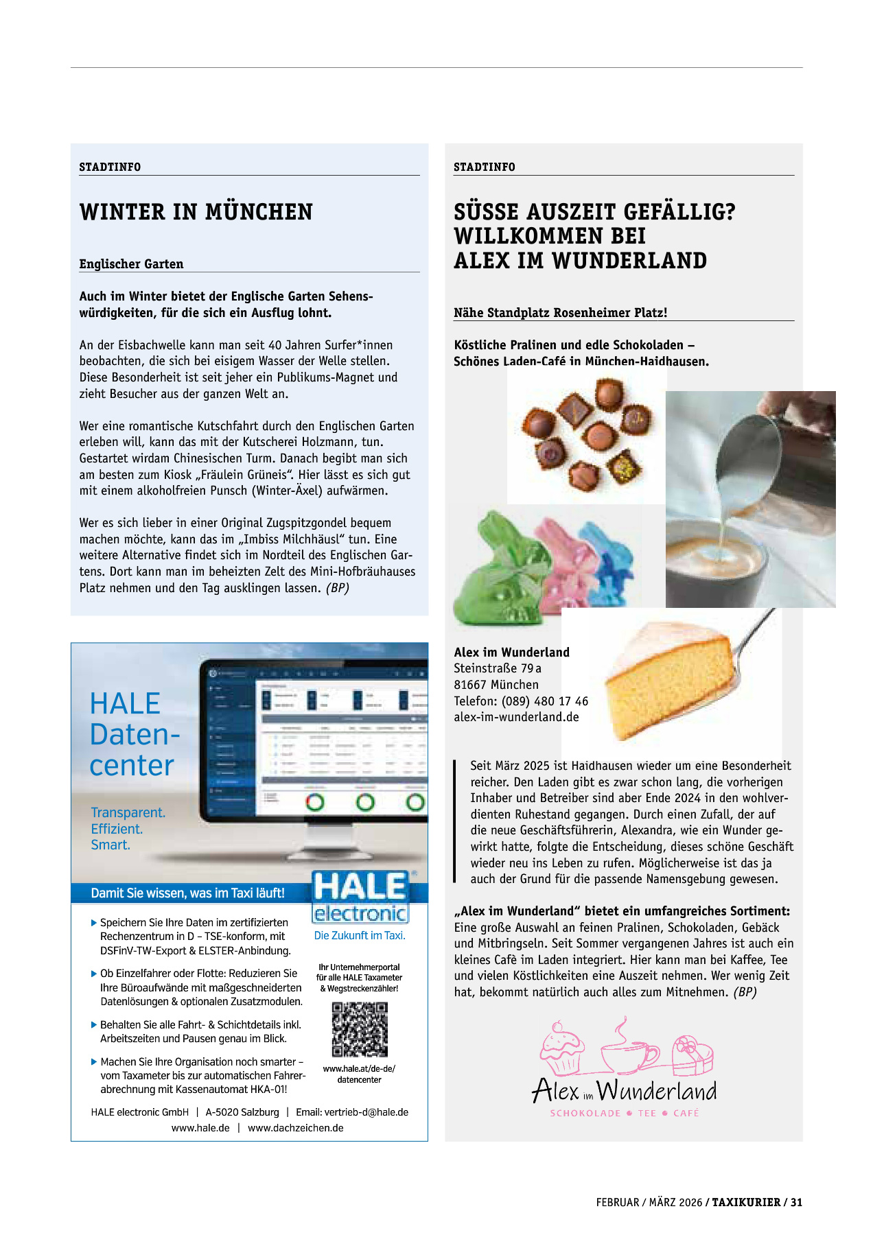 Originalseite 31 der Ausgabe Taxikurier Februar und März 2026