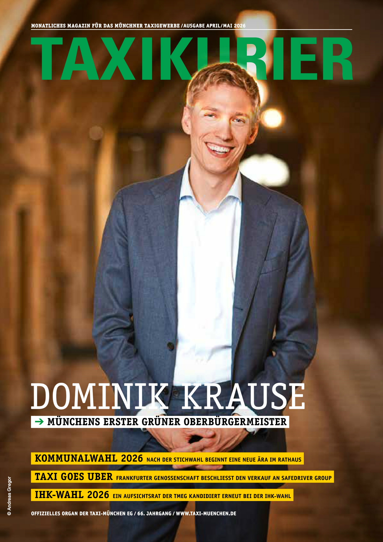 Originalseite 1 der Ausgabe Taxikurier April und Mai 2026
