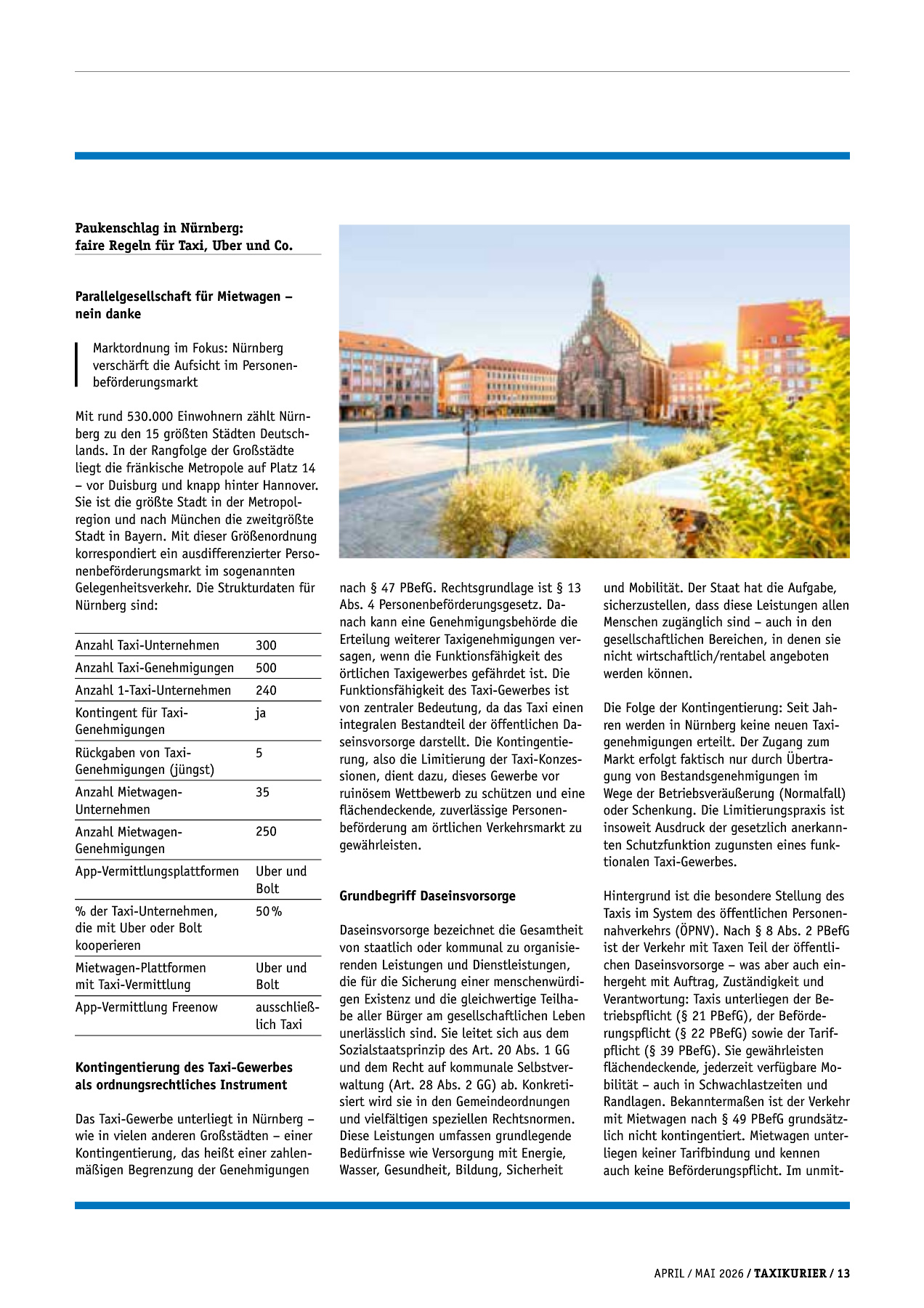 Originalseite 13 der Ausgabe Taxikurier April und Mai 2026
