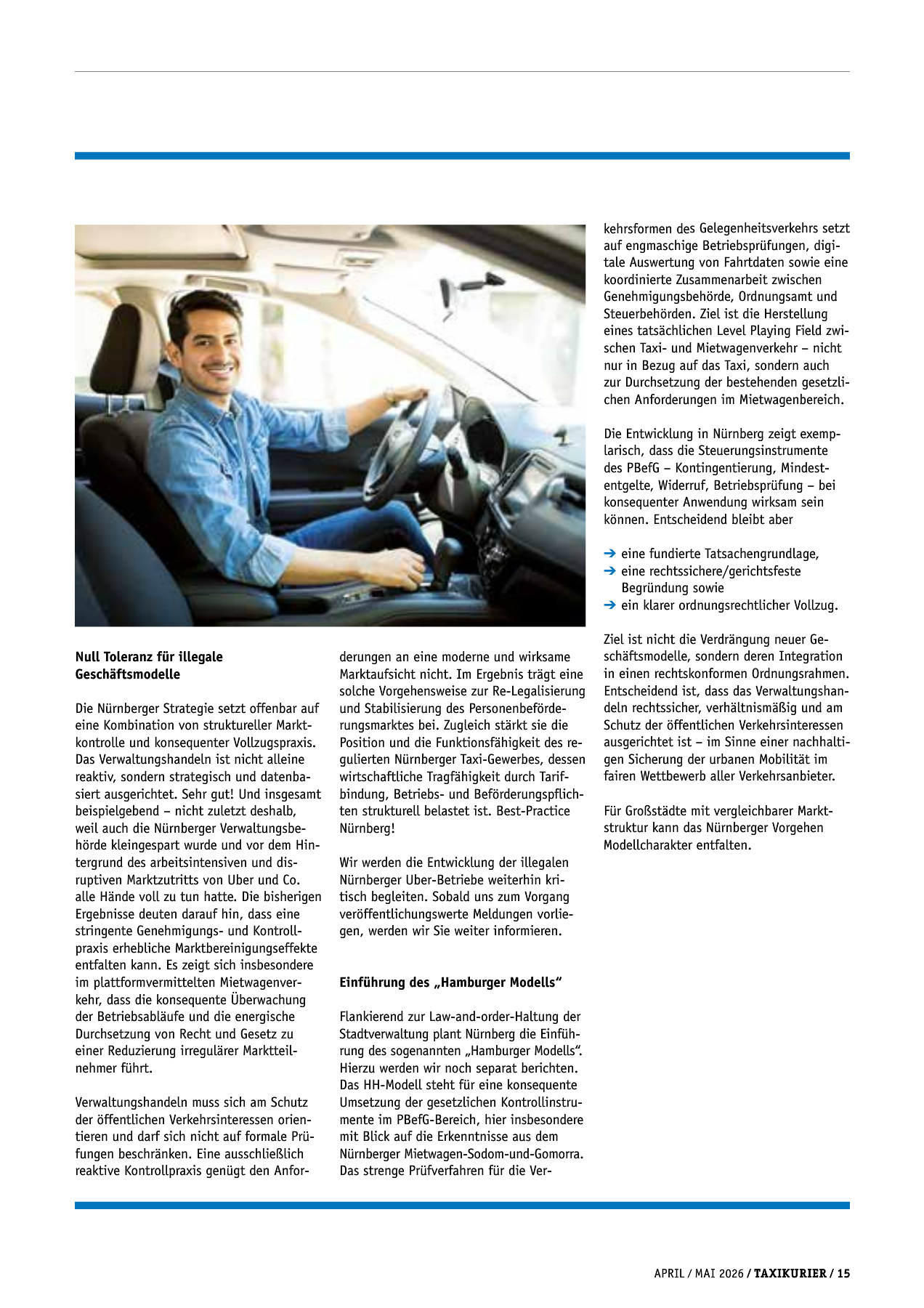 Originalseite 15 der Ausgabe Taxikurier April und Mai 2026
