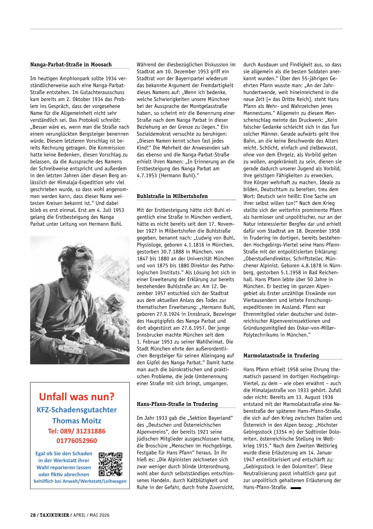 Originalseite 28 der Ausgabe Taxikurier April und Mai 2026