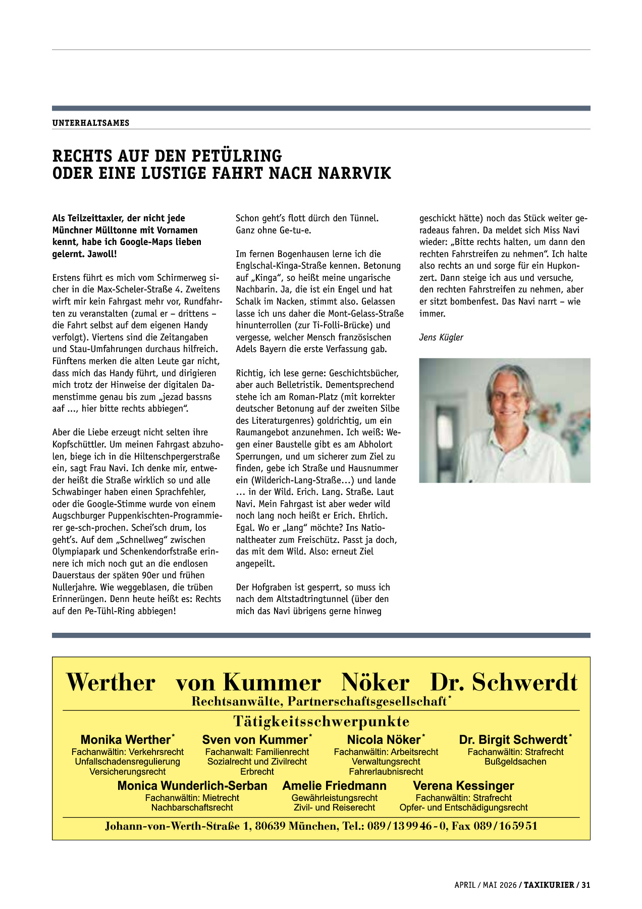 Originalseite 31 der Ausgabe Taxikurier April und Mai 2026