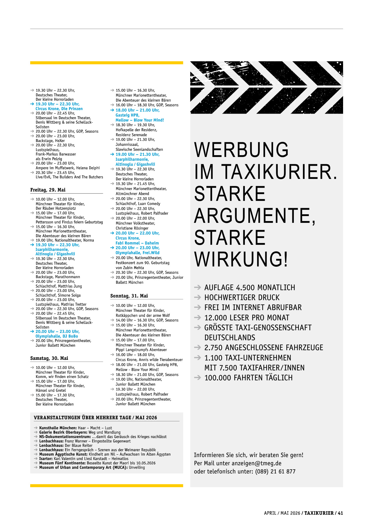Originalseite 41 der Ausgabe Taxikurier April und Mai 2026