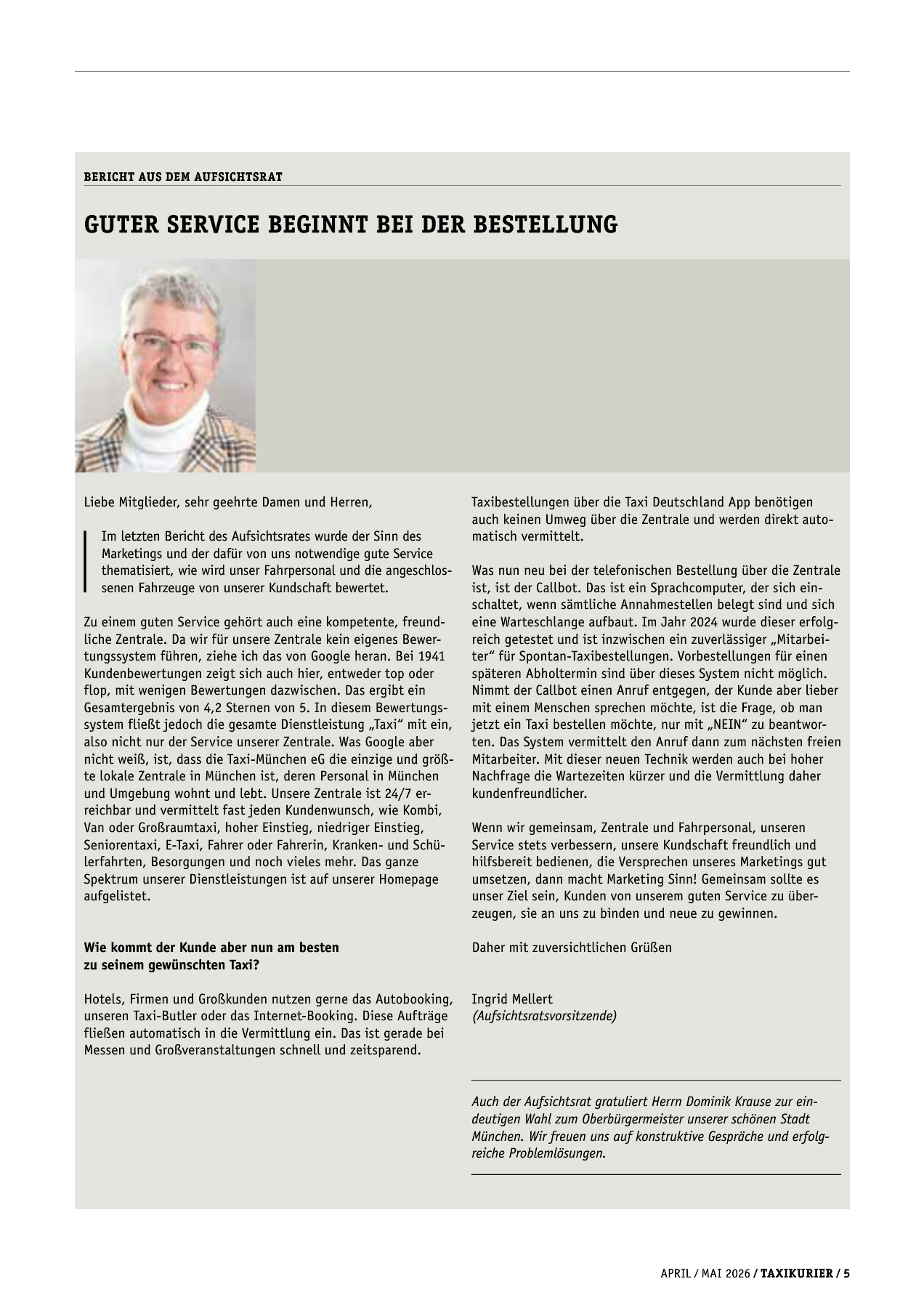 Originalseite 5 der Ausgabe Taxikurier April und Mai 2026