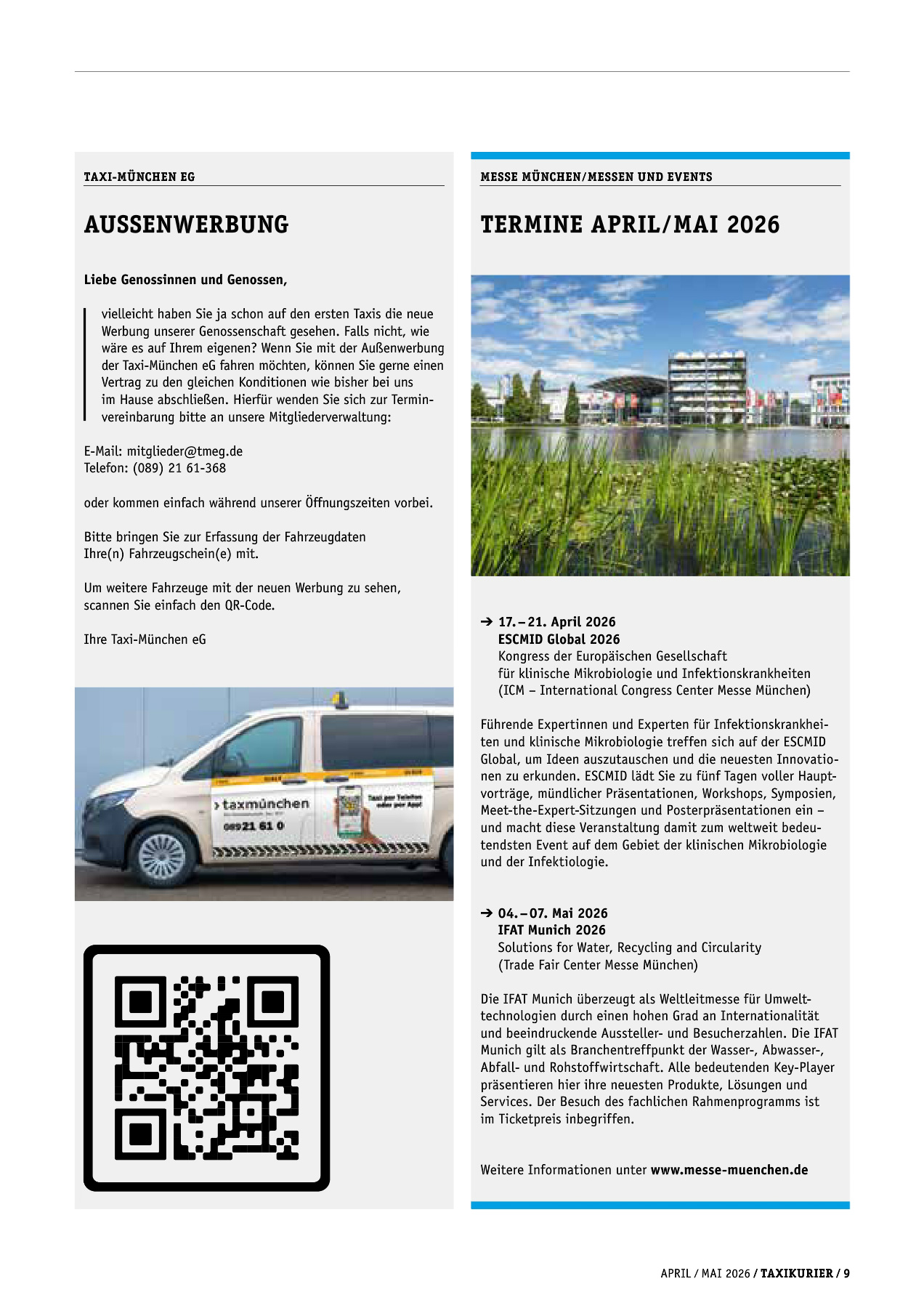 Originalseite 9 der Ausgabe Taxikurier April und Mai 2026