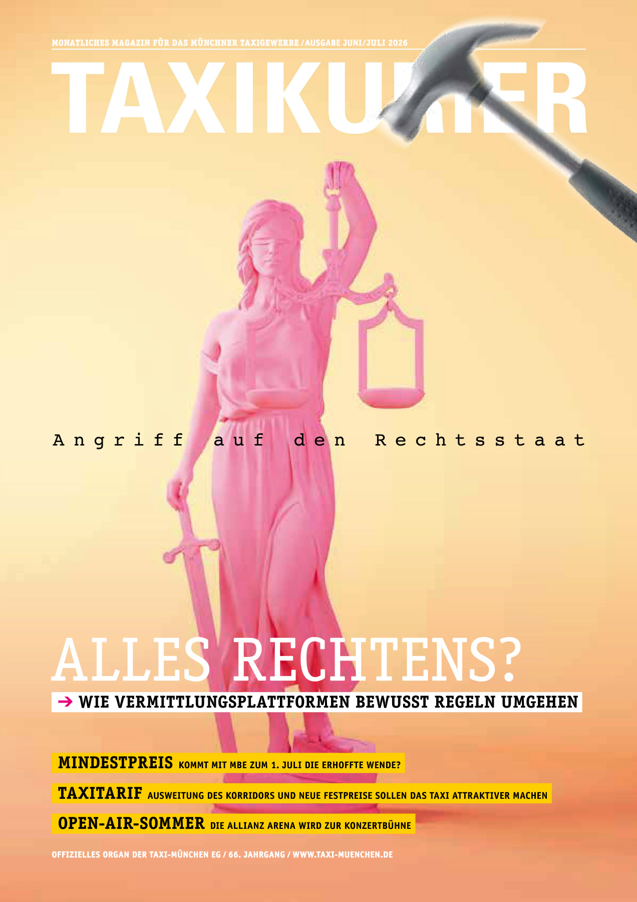 Originalseite 1 der Ausgabe Taxikurier Juni und Juli 2026
