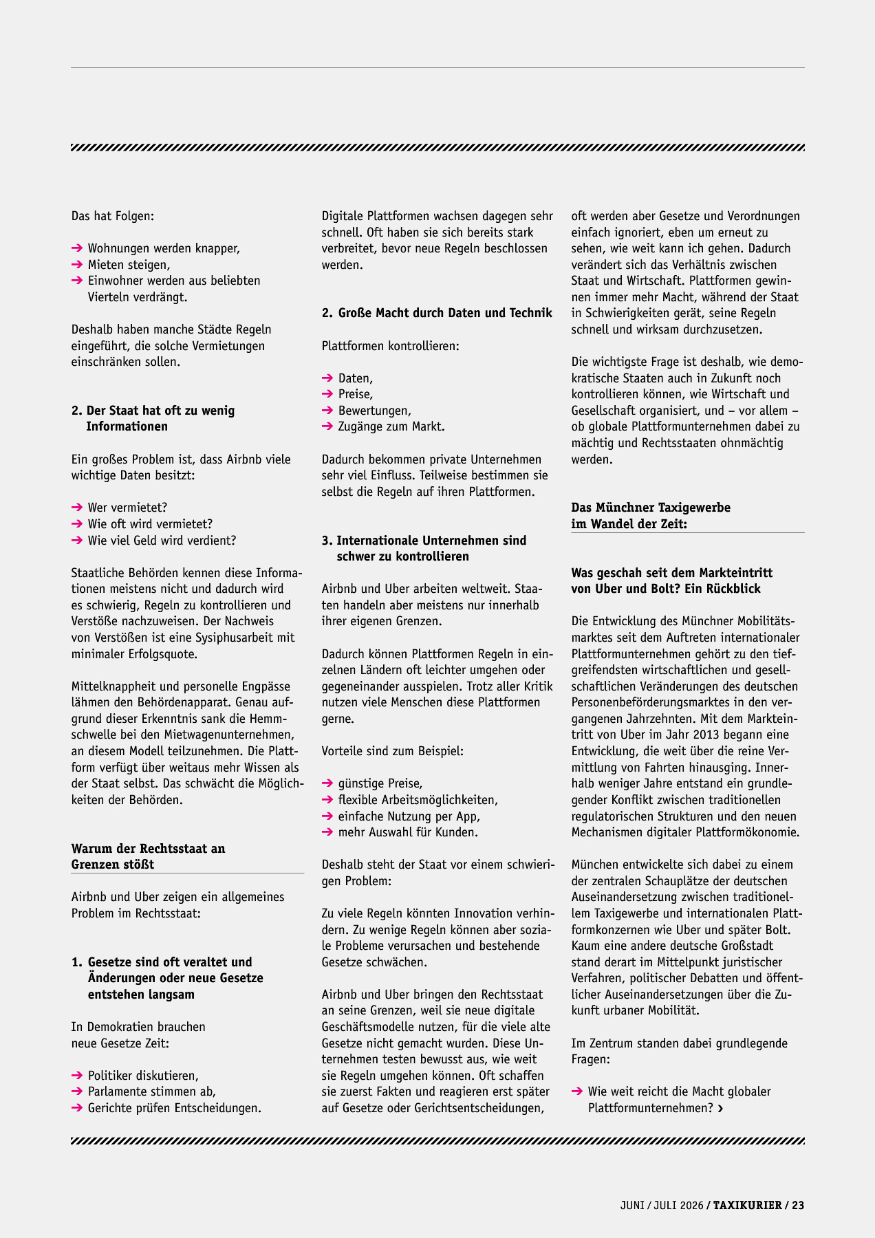 Originalseite 23 der Ausgabe Taxikurier Juni und Juli 2026