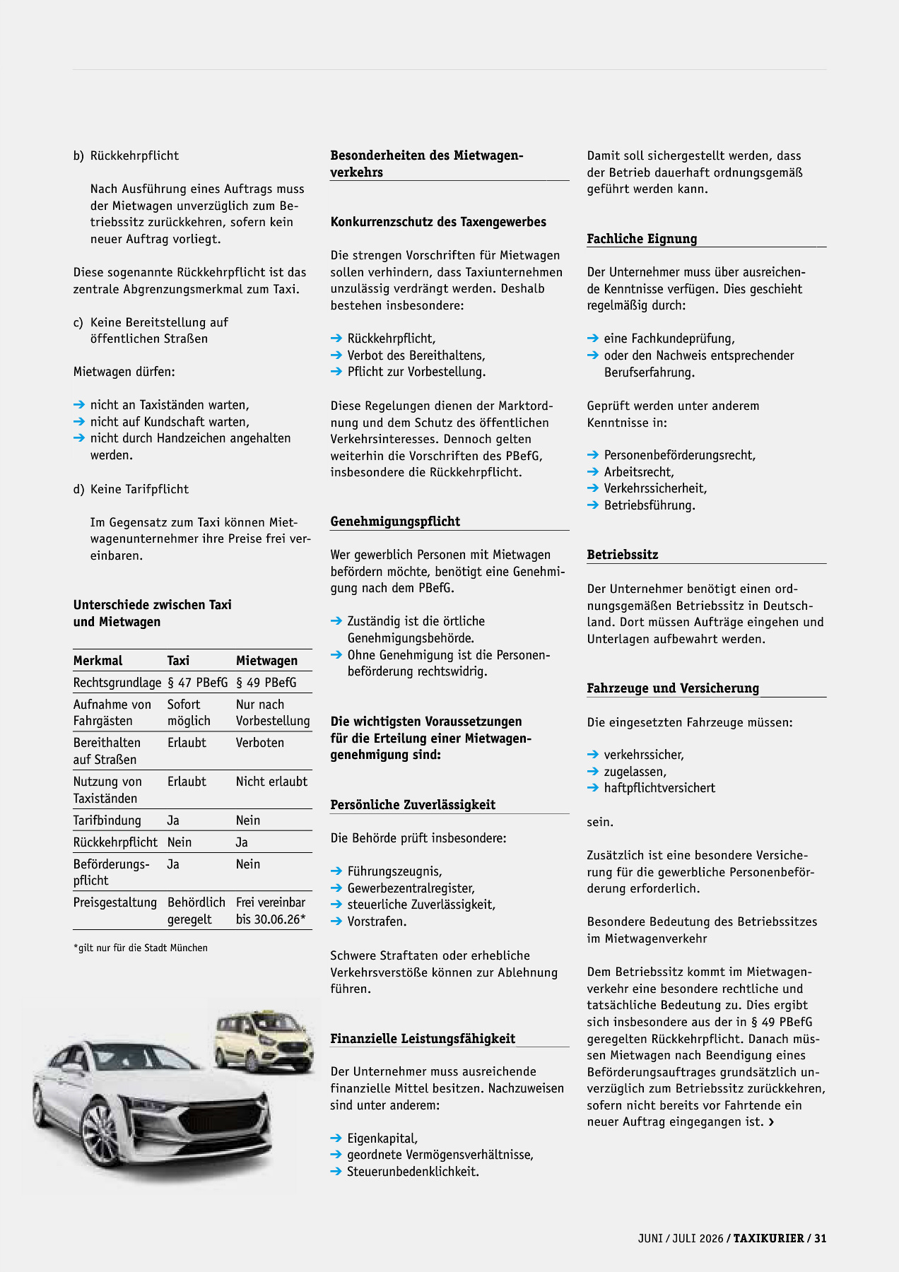 Originalseite 31 der Ausgabe Taxikurier Juni und Juli 2026