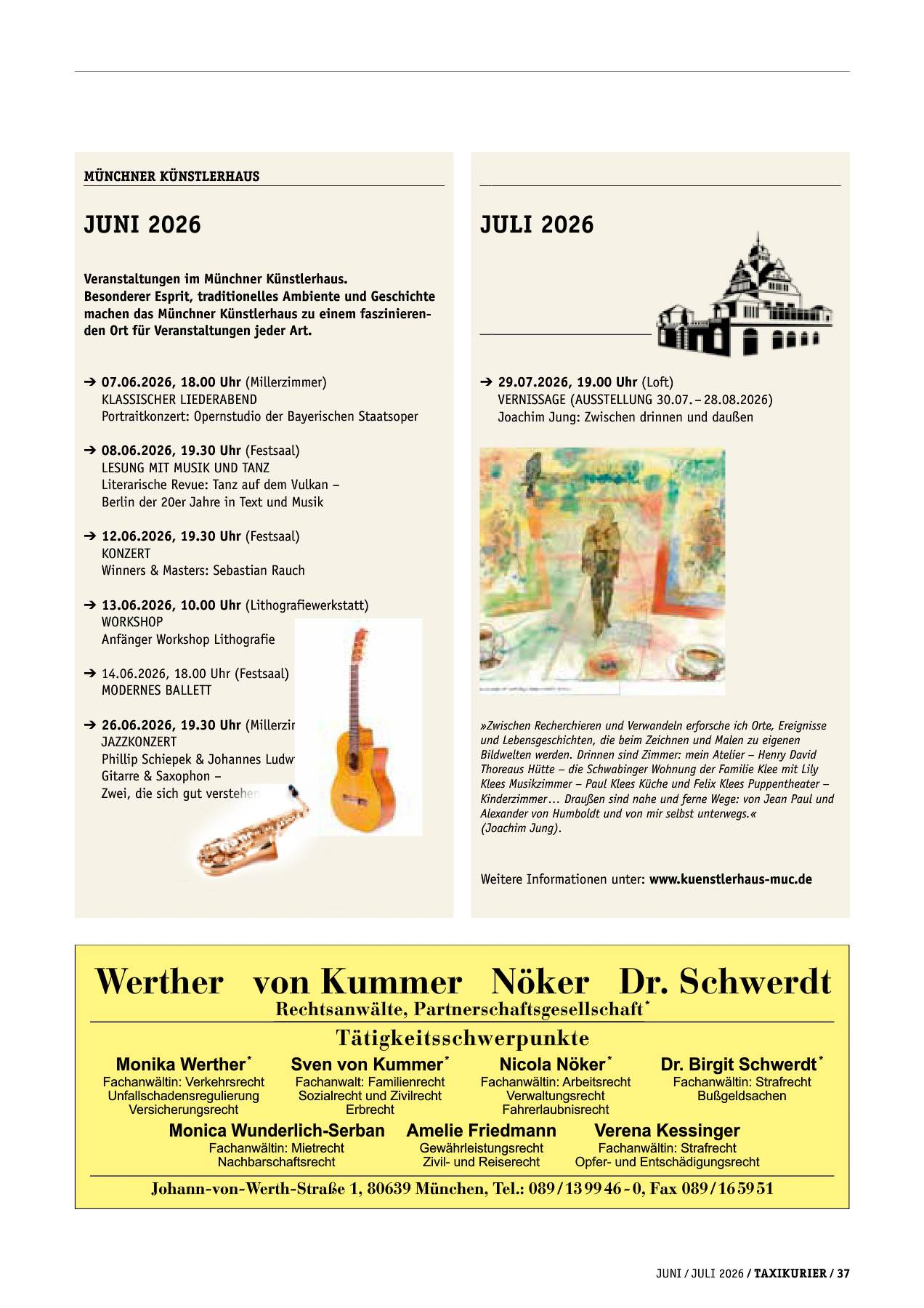 Originalseite 37 der Ausgabe Taxikurier Juni und Juli 2026
