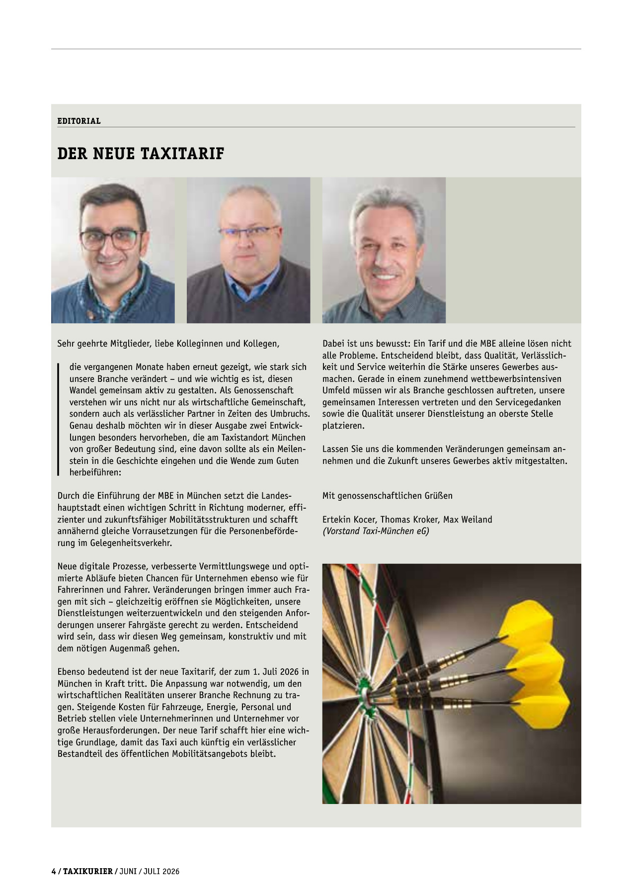 Originalseite 4 der Ausgabe Taxikurier Juni und Juli 2026
