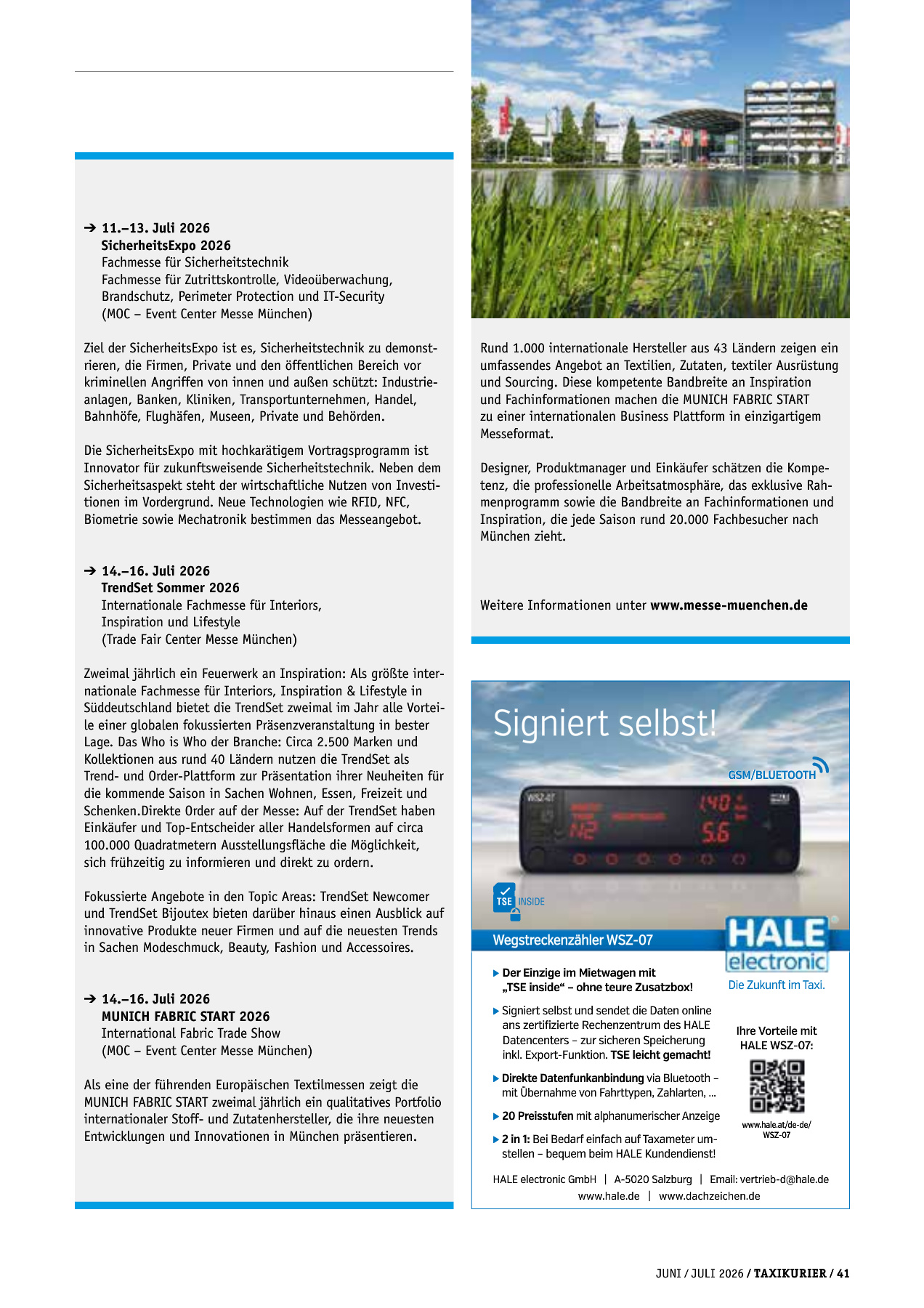 Originalseite 41 der Ausgabe Taxikurier Juni und Juli 2026