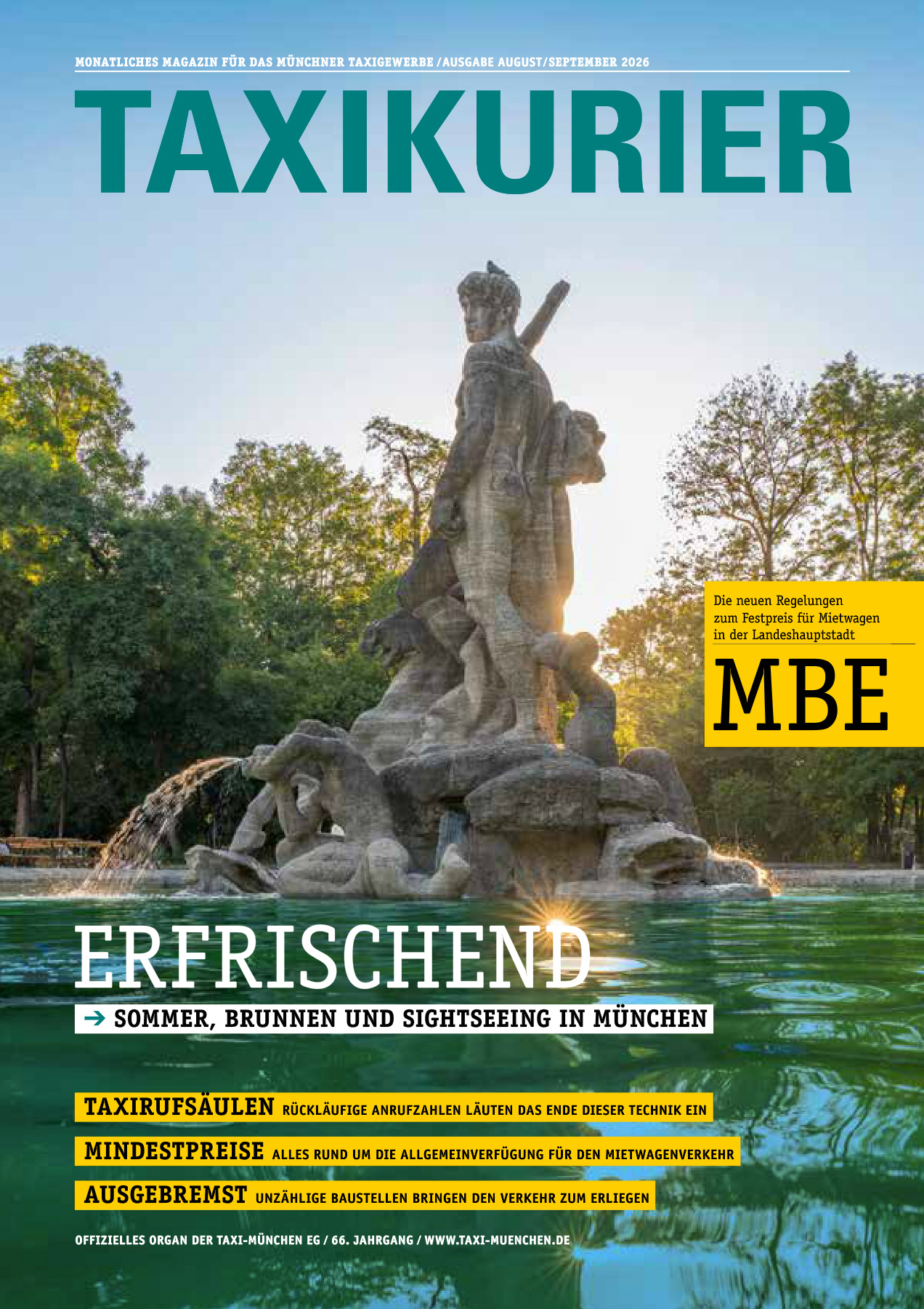 Originalseite 1 der Ausgabe Taxikurier August und September 2026