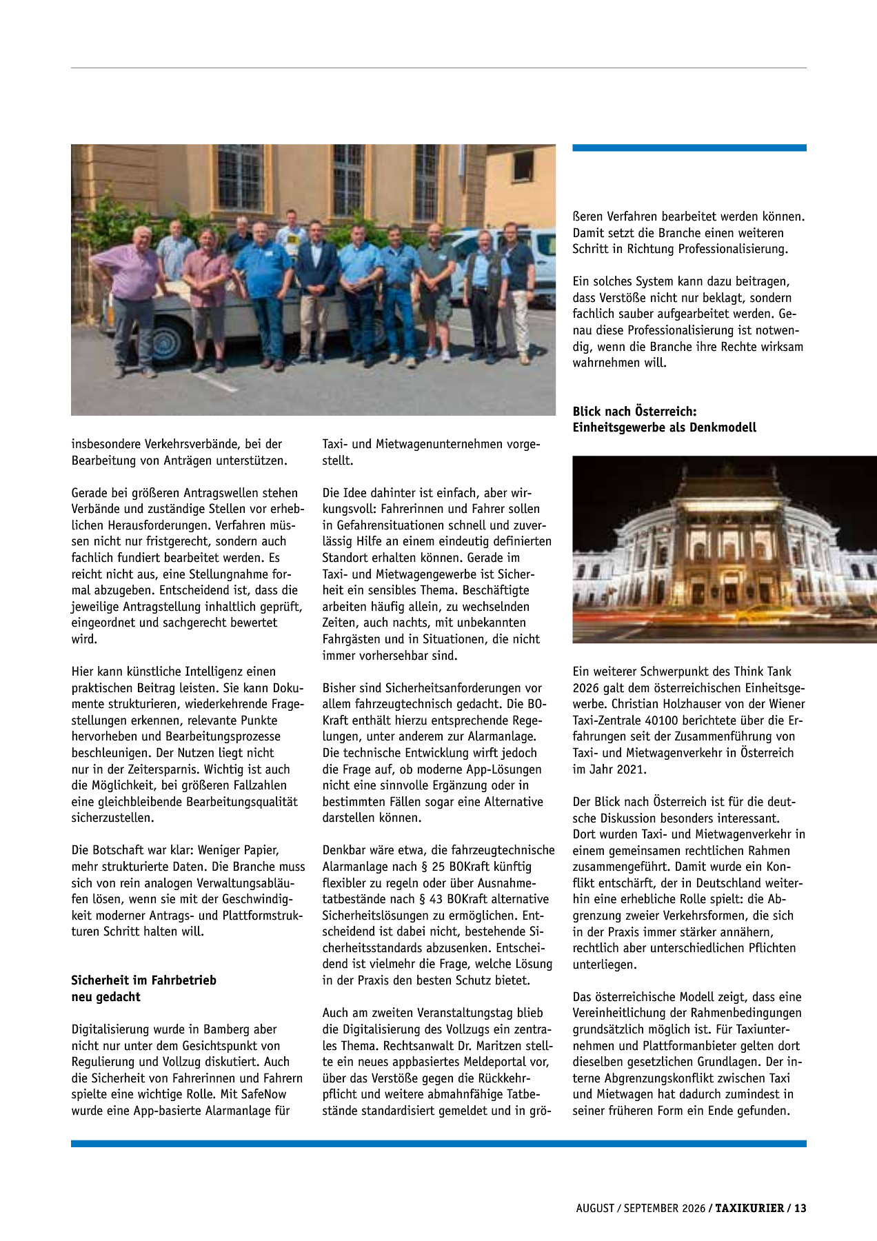 Originalseite 13 der Ausgabe Taxikurier August und September 2026