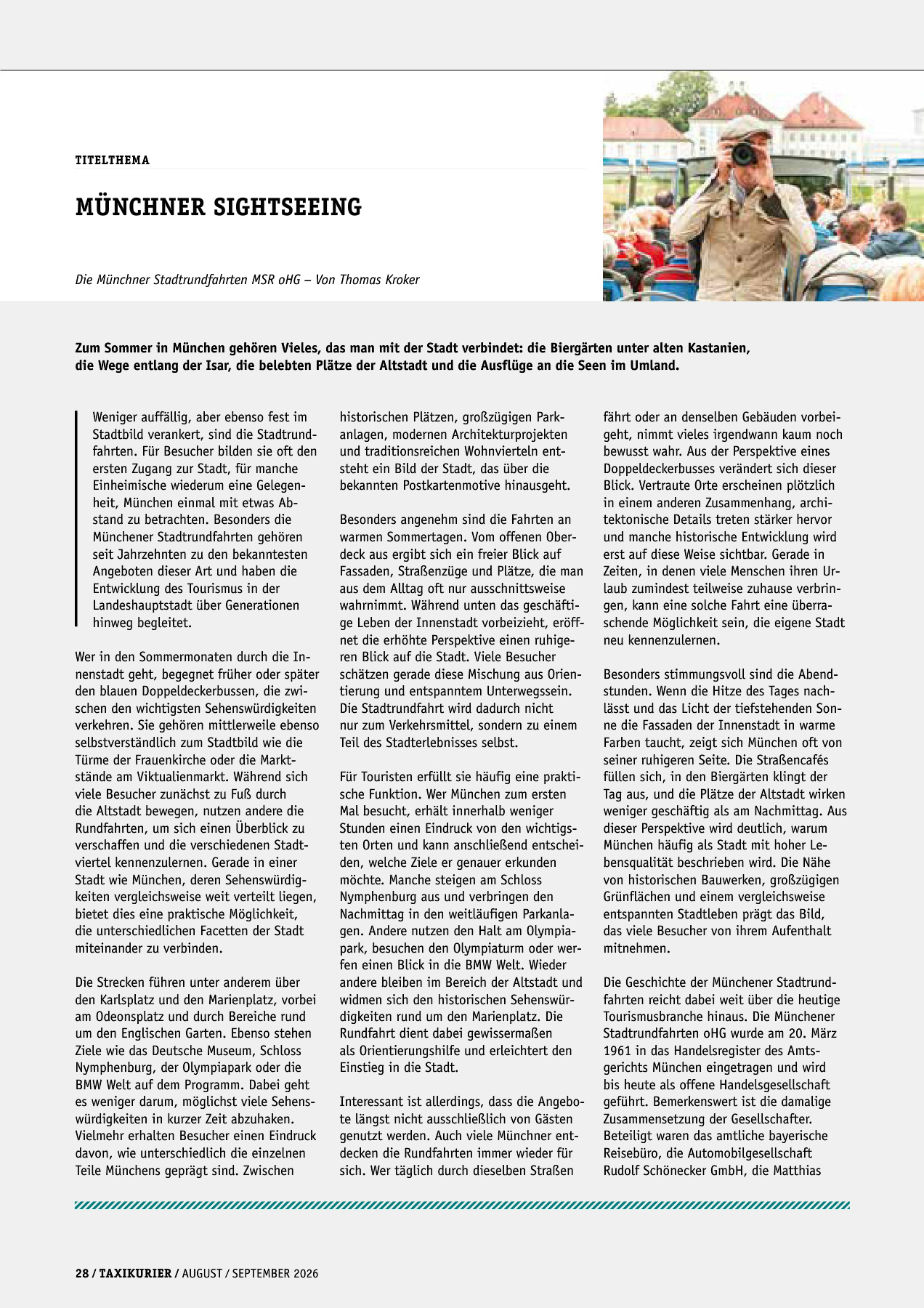 Originalseite 28 der Ausgabe Taxikurier August und September 2026