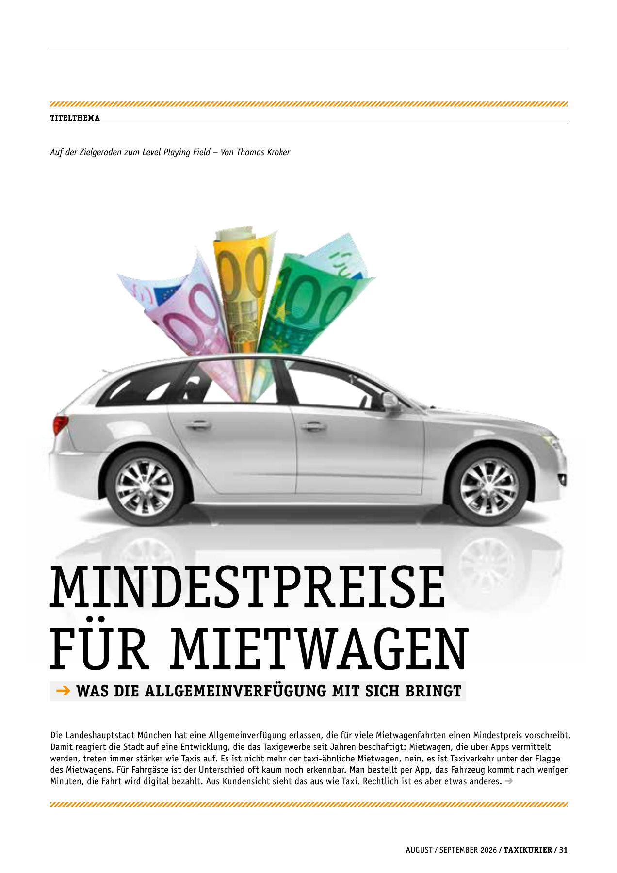 Originalseite 31 der Ausgabe Taxikurier August und September 2026