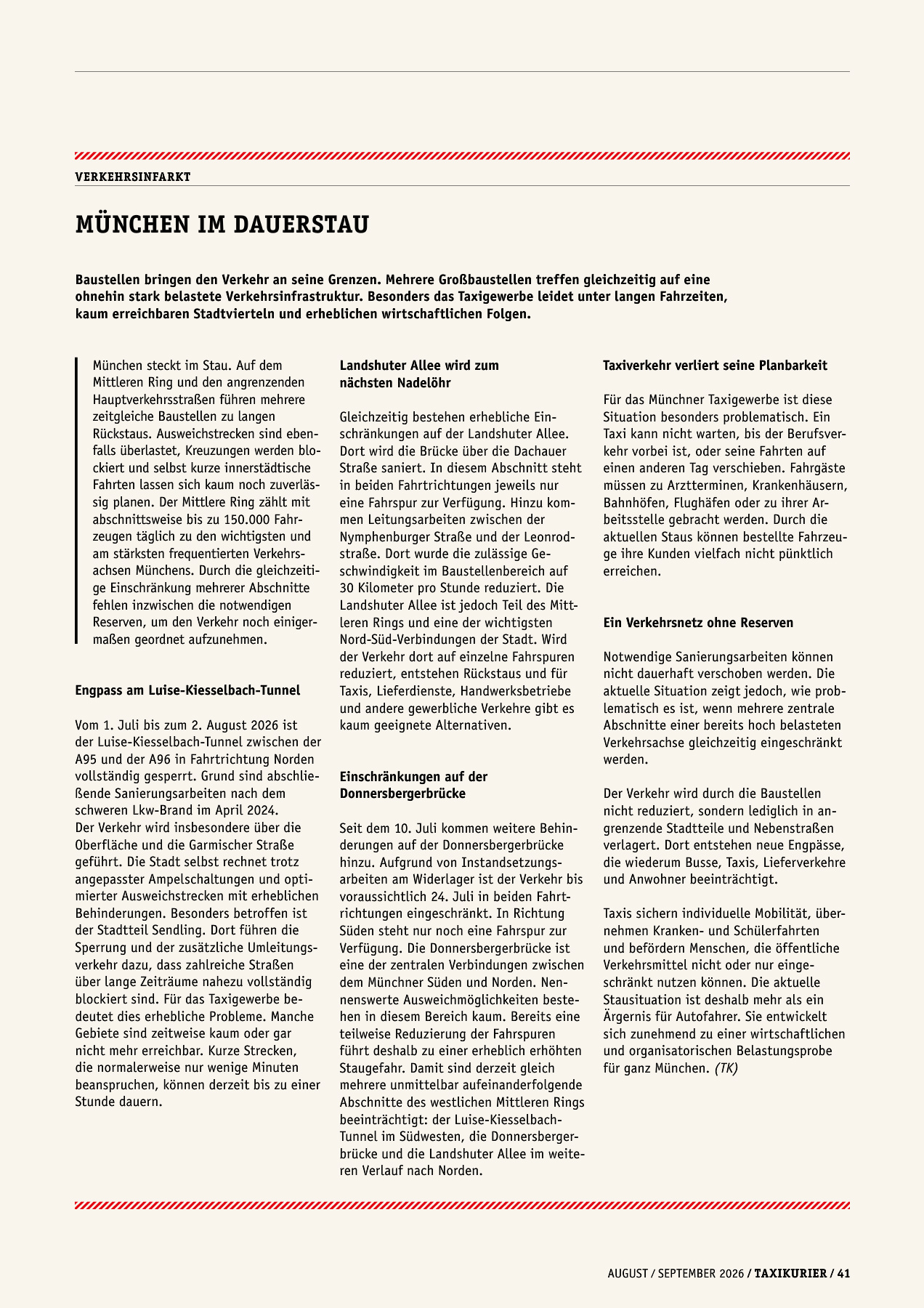 Originalseite 41 der Ausgabe Taxikurier August und September 2026