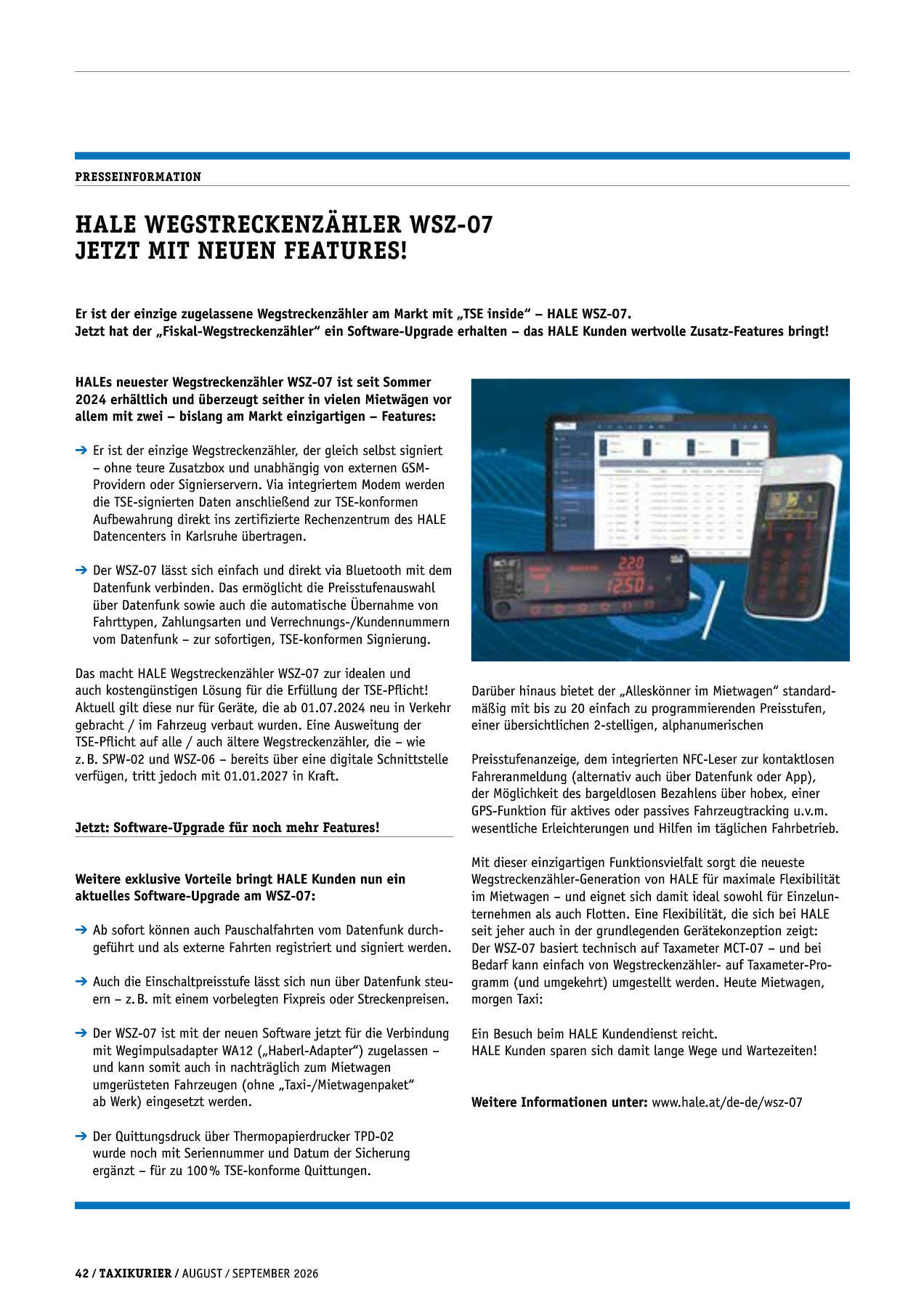 Originalseite 42 der Ausgabe Taxikurier August und September 2026