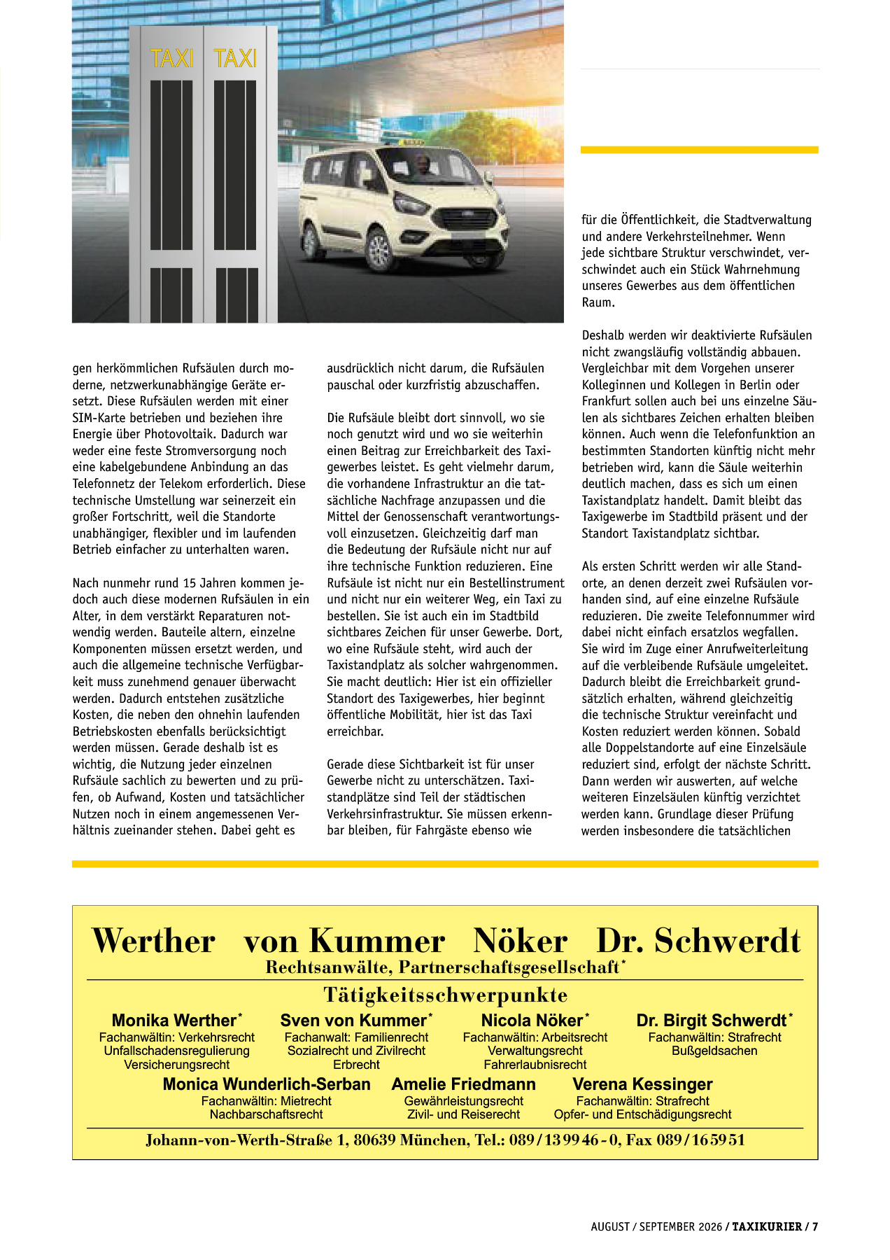 Originalseite 7 der Ausgabe Taxikurier August und September 2026