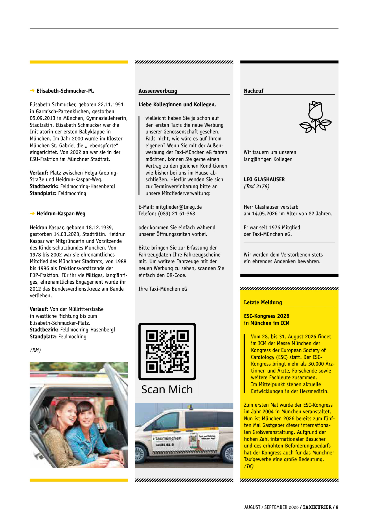 Originalseite 9 der Ausgabe Taxikurier August und September 2026