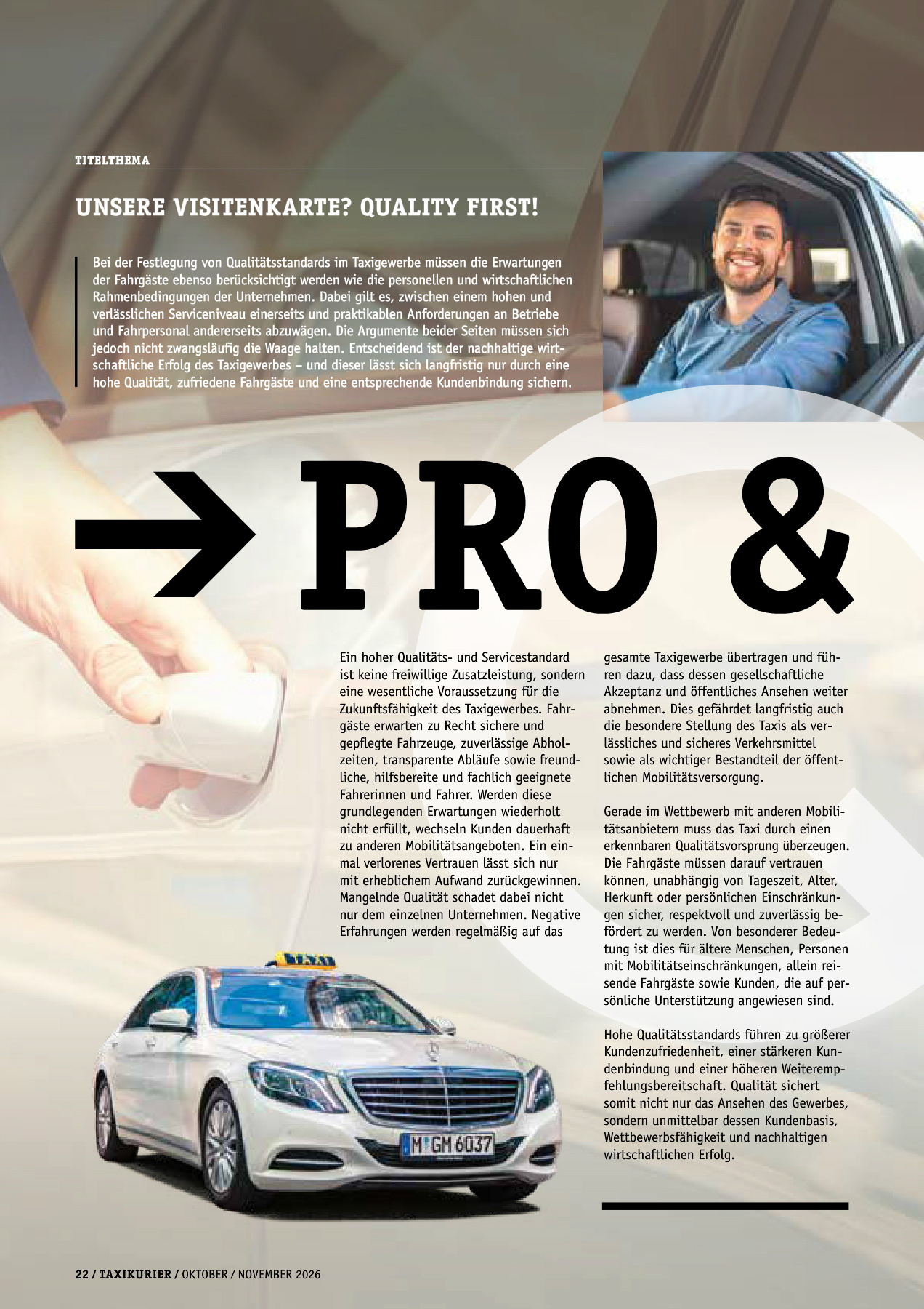 Originalseite 22 der Ausgabe Taxikurier Oktober und November 2026