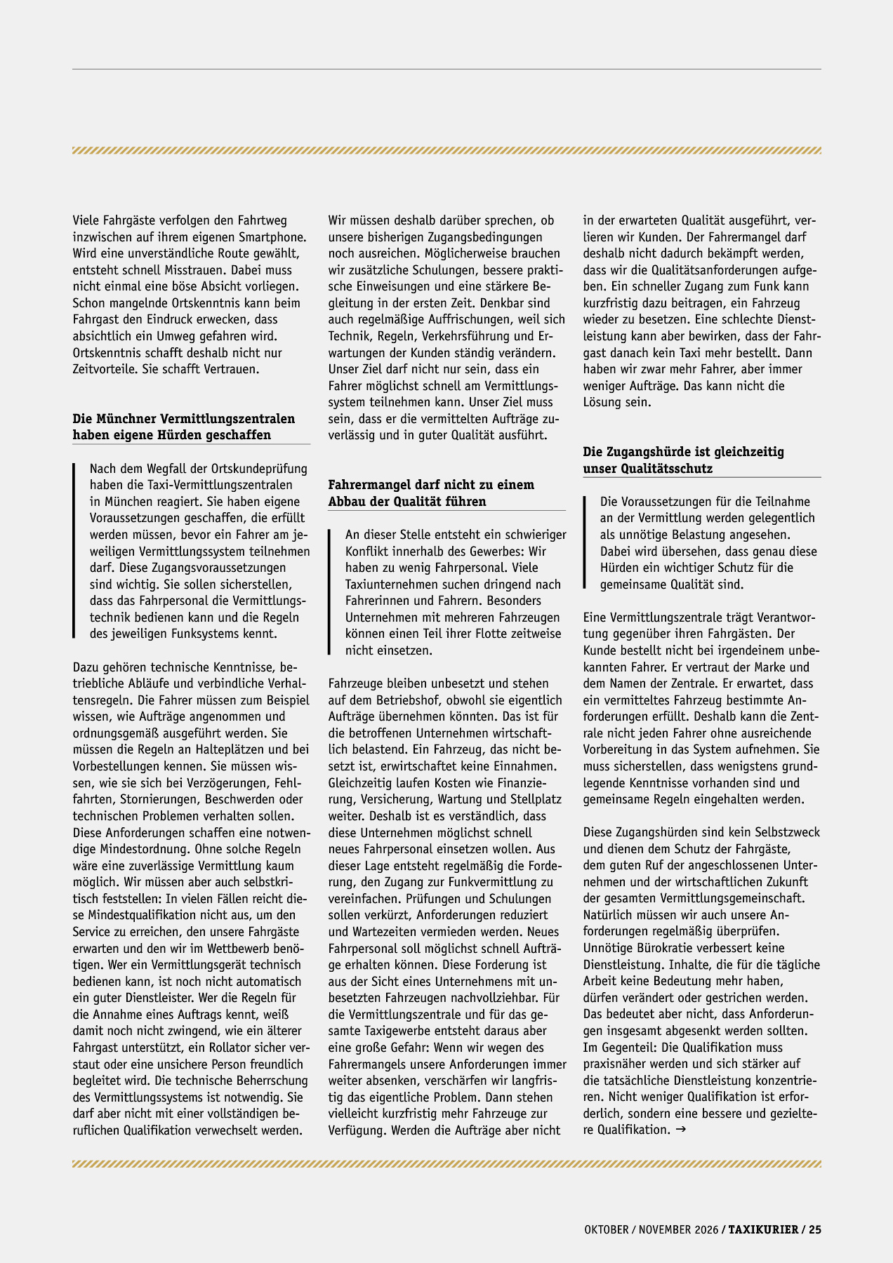 Originalseite 25 der Ausgabe Taxikurier Oktober und November 2026