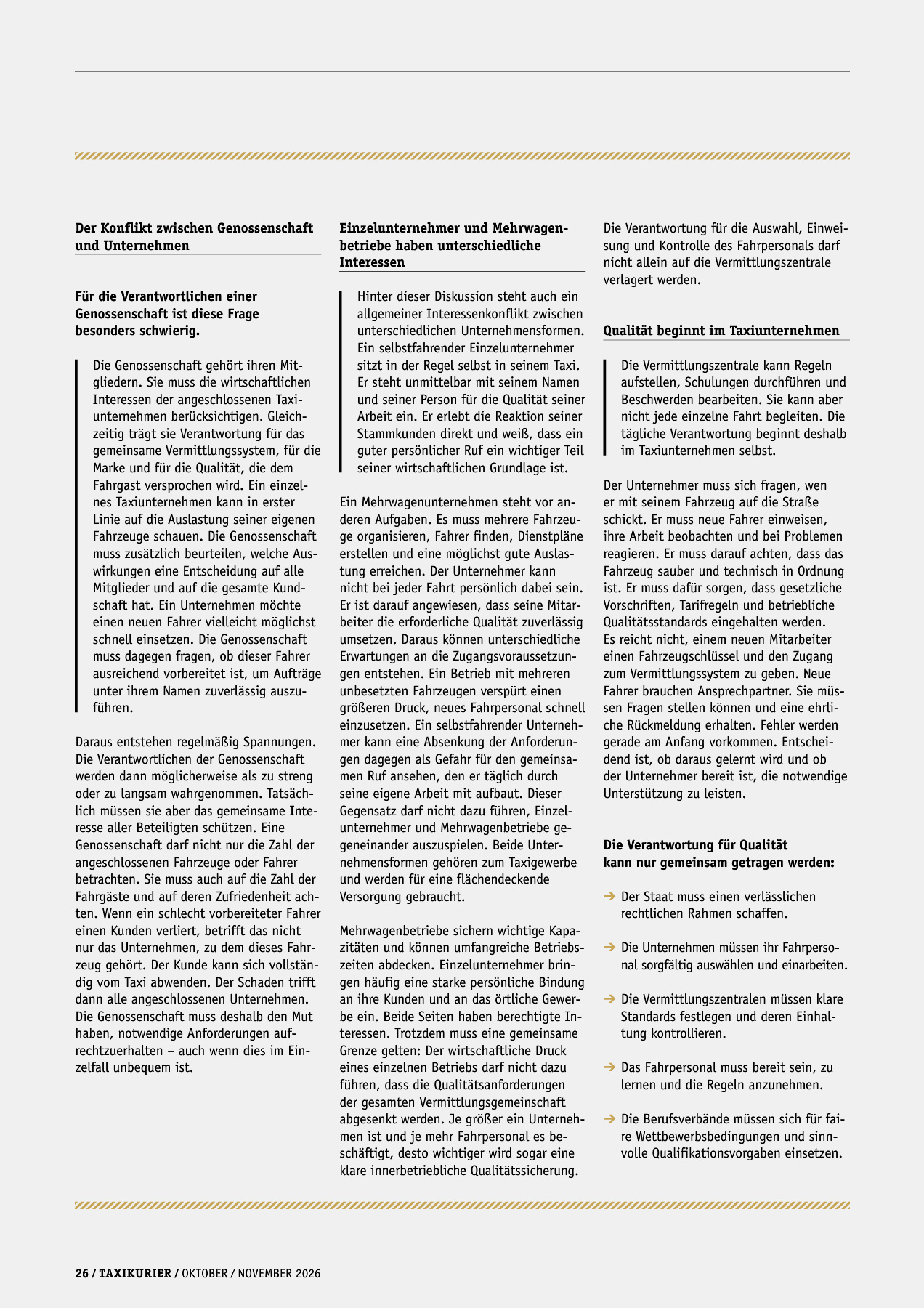 Originalseite 26 der Ausgabe Taxikurier Oktober und November 2026