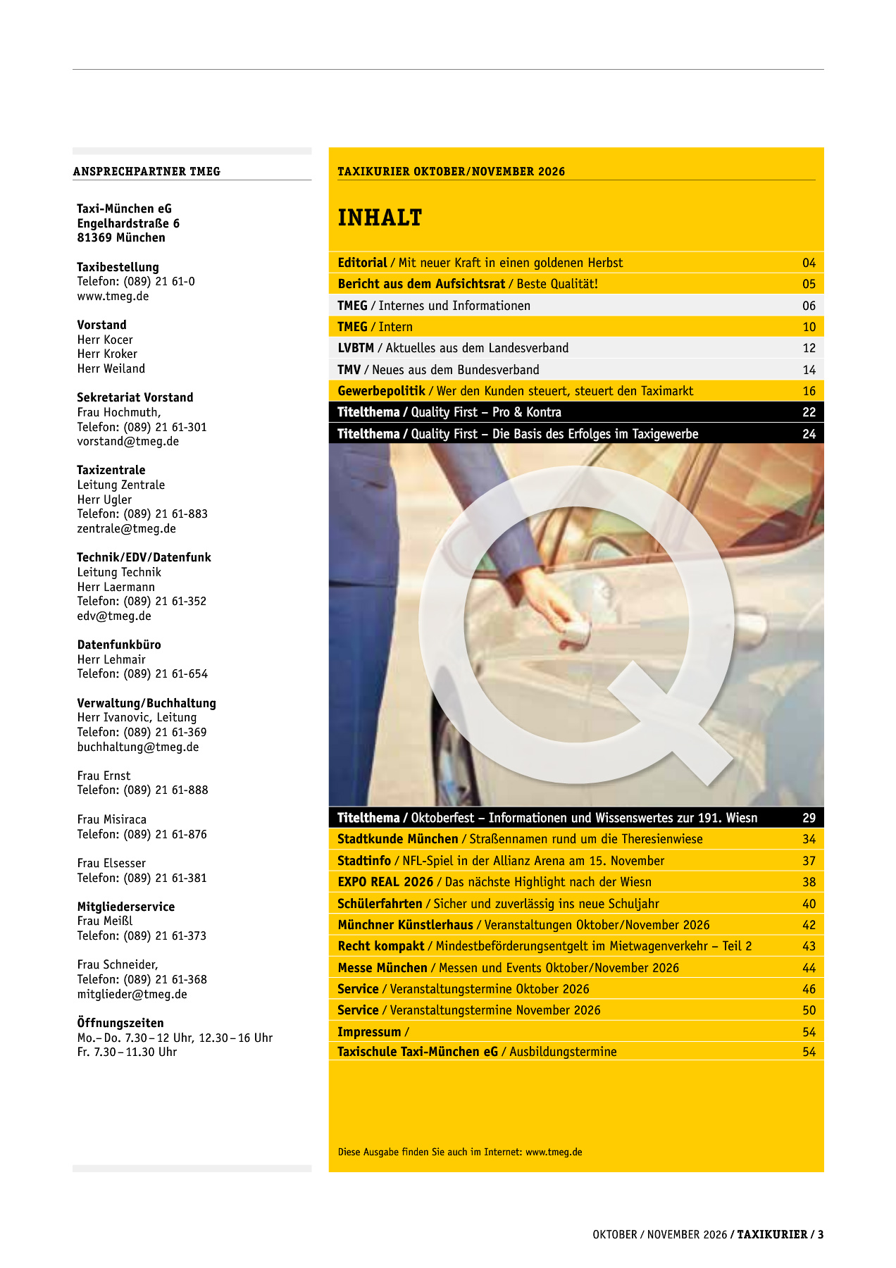 Originalseite 3 der Ausgabe Taxikurier Oktober und November 2026