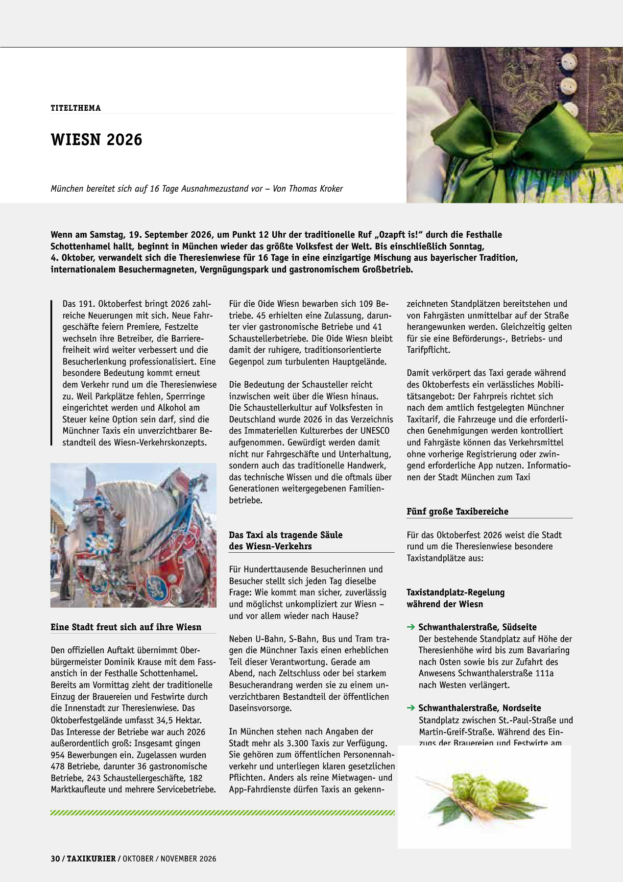 Originalseite 30 der Ausgabe Taxikurier Oktober und November 2026