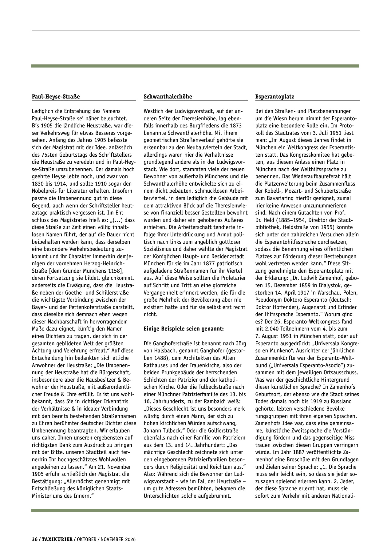 Originalseite 36 der Ausgabe Taxikurier Oktober und November 2026