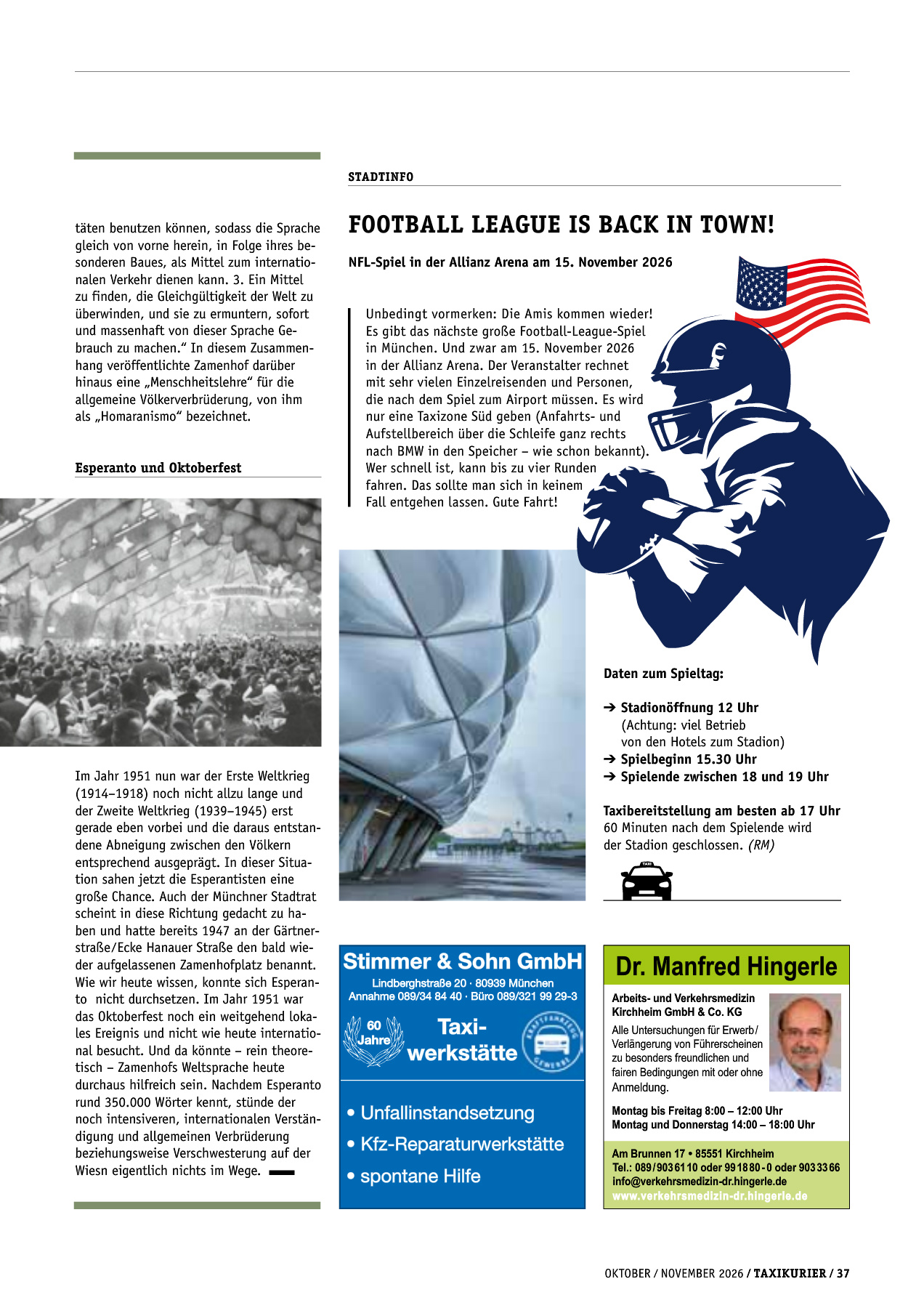 Originalseite 37 der Ausgabe Taxikurier Oktober und November 2026