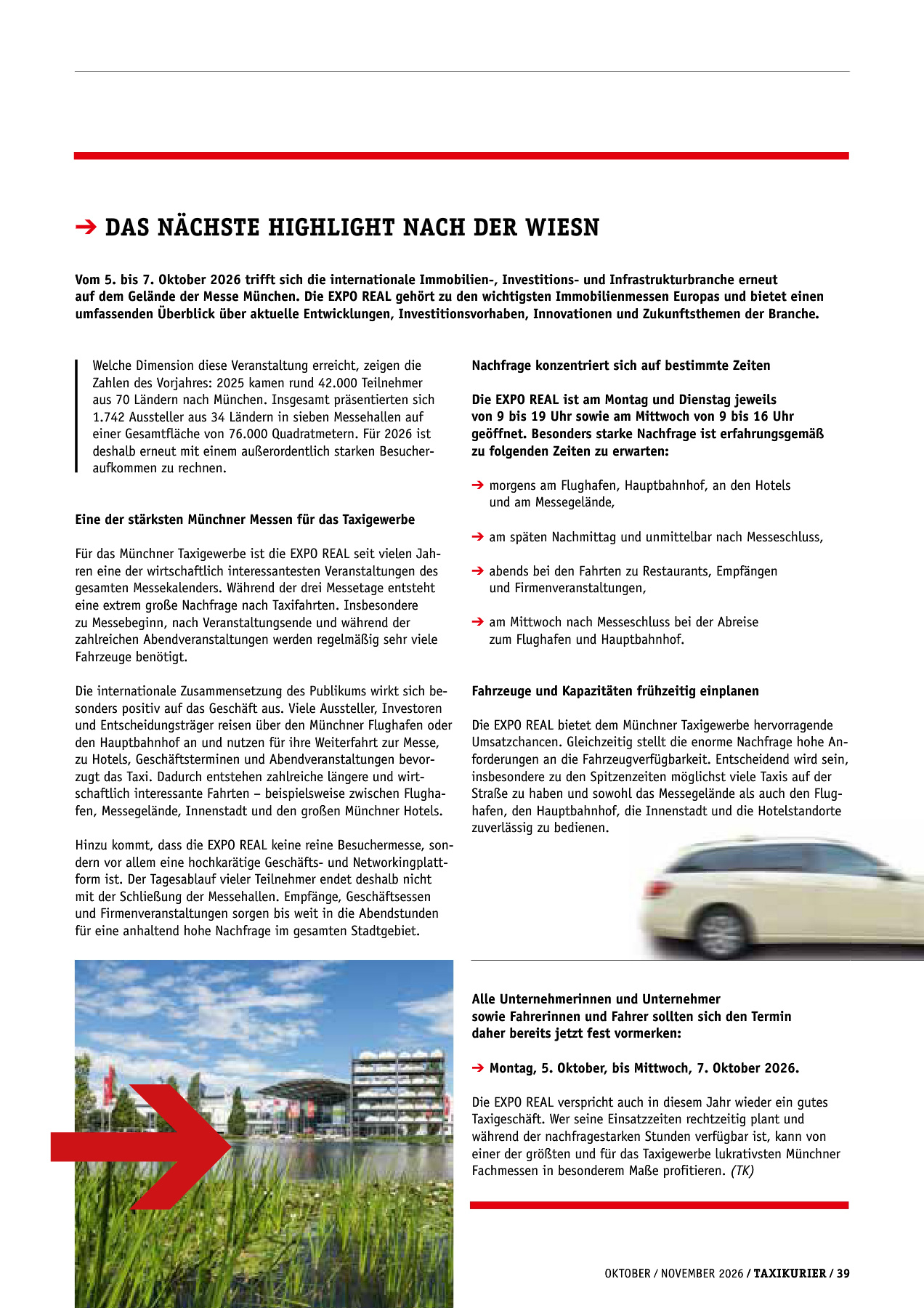 Originalseite 39 der Ausgabe Taxikurier Oktober und November 2026