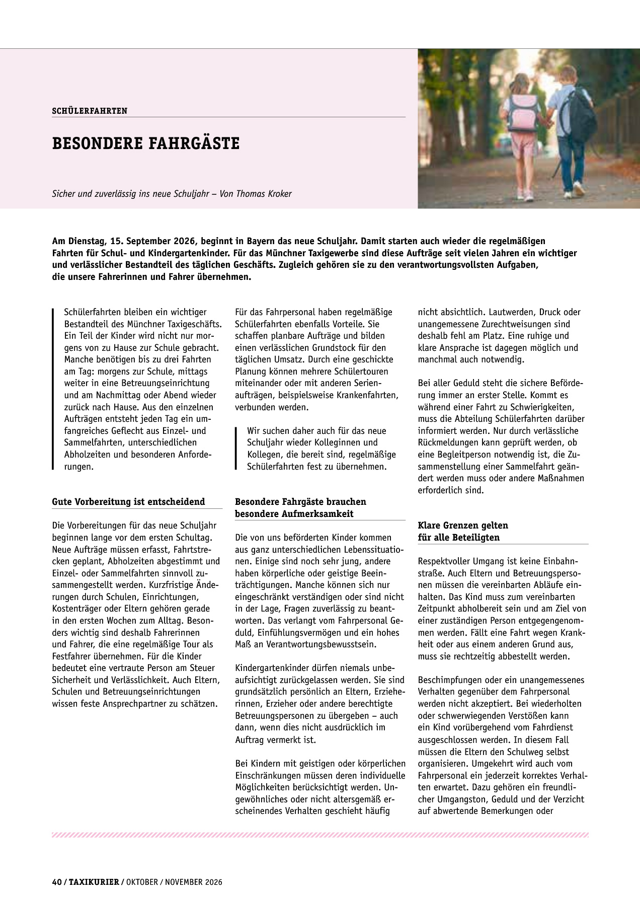 Originalseite 40 der Ausgabe Taxikurier Oktober und November 2026