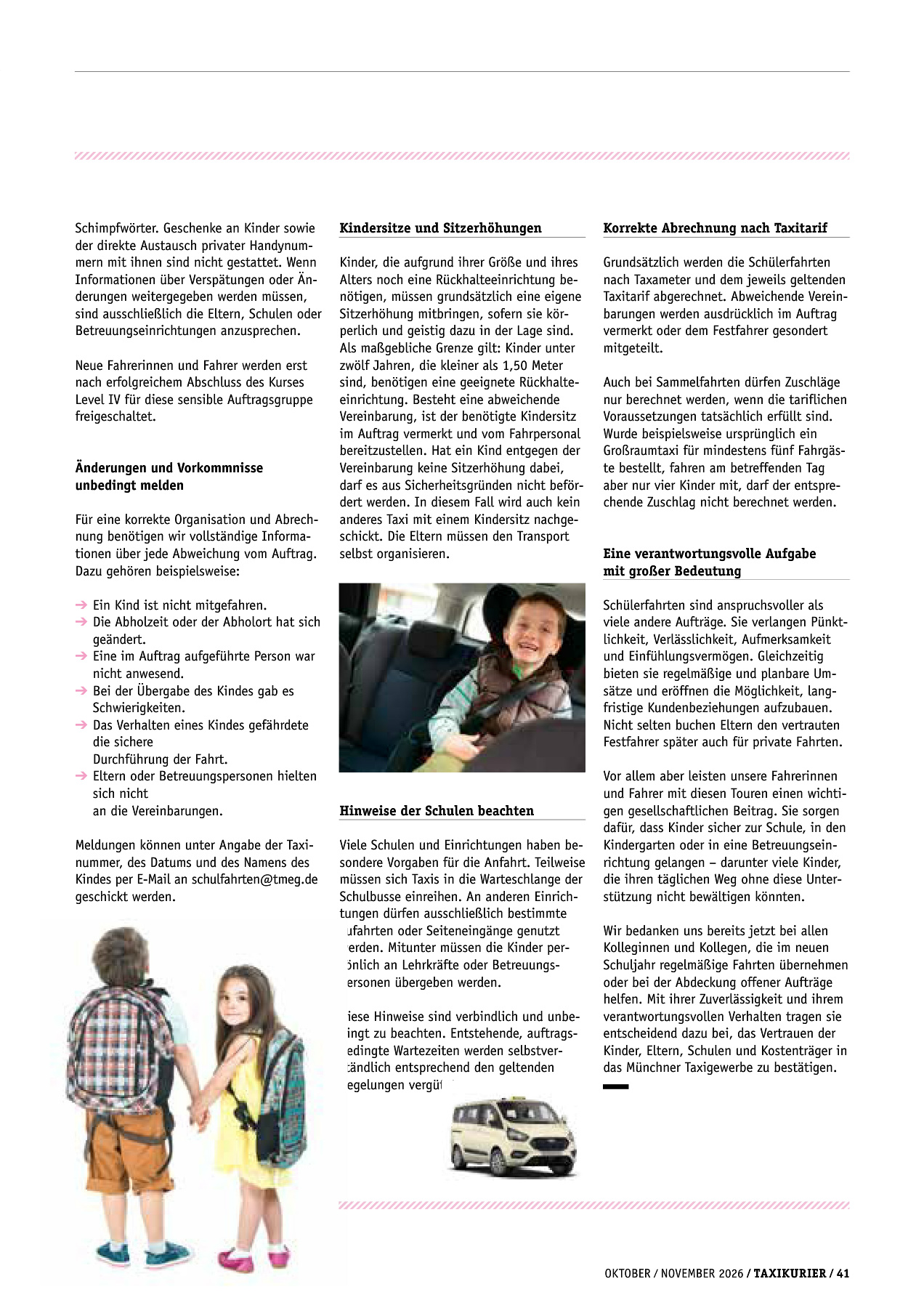 Originalseite 41 der Ausgabe Taxikurier Oktober und November 2026