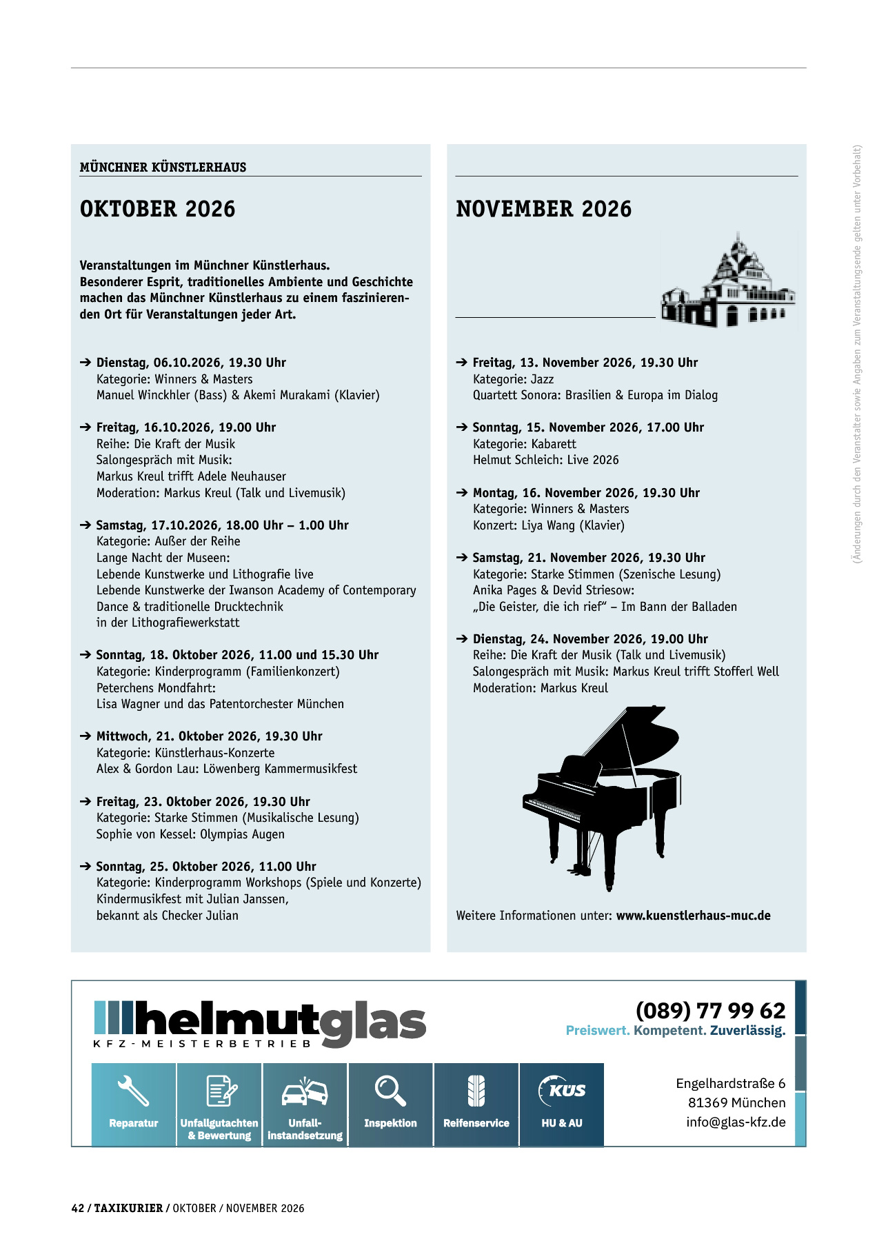Originalseite 42 der Ausgabe Taxikurier Oktober und November 2026