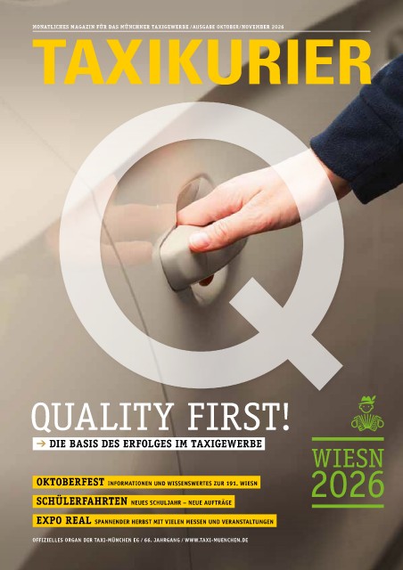 Titelblatt des Taxikurier, Ausgabe Oktober und November 2026